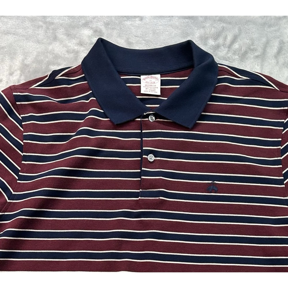 Brooks Brothers Mens Sz XL Original Fit Polo Shirt Striped Y2K Golf Summer Beach